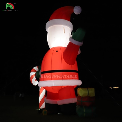 Glühender aufblasbarer Weihnachtsmann Ornament 33ft Cartoon Riese mit LED-Leuchten für Weihnachtsgarten Party Dekor