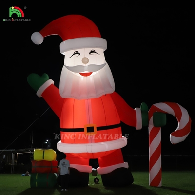 Glühender aufblasbarer Weihnachtsmann Ornament 33ft Cartoon Riese mit LED-Leuchten für Weihnachtsgarten Party Dekor