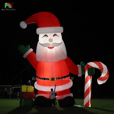 Glühender aufblasbarer Weihnachtsmann Ornament 33ft Cartoon Riese mit LED-Leuchten für Weihnachtsgarten Party Dekor