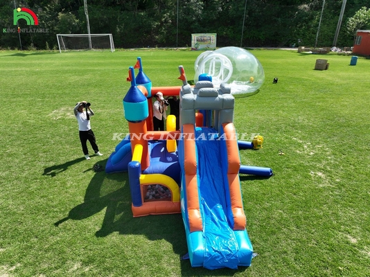 Kommerzielles aufblasbares Sprunghaus Sprungschloss mit Rutschen und Ballgrube aufblasbares Sprungschloss für Kinder