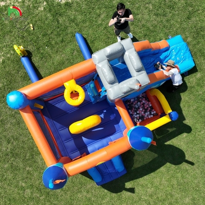 Kommerzielles aufblasbares Sprunghaus Sprungschloss mit Rutschen und Ballgrube aufblasbares Sprungschloss für Kinder