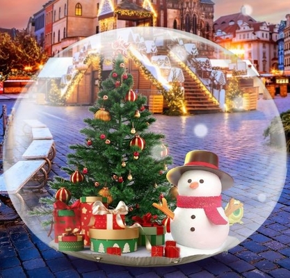 10ft aufblasbare Schneekugel 0,5mm PVC Weihnachtsdekorationen Riesendes Transparentes Aufblasbare Blase Igloo Zelt