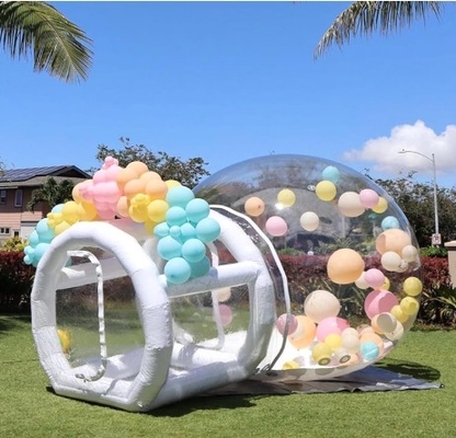 Außen aufblasbares Blaszelt Transparente Kristallkuppel aufblasbares Blaszelt mit Ballons für Hochzeit