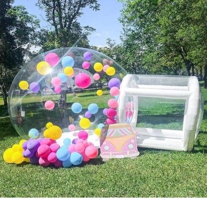 Außen aufblasbares Blaszelt Transparente Kristallkuppel aufblasbares Blaszelt mit Ballons für Hochzeit