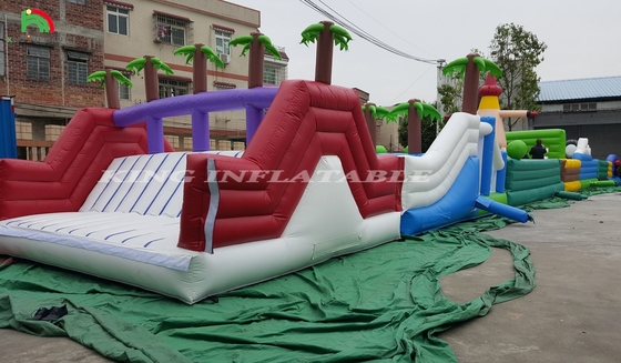 Gewerblicher Outdoor aufblasbarer Hindernislauf Herausforderungen Erwachsene aufblasbare Hindernisläufe Bounce House Party Spiele