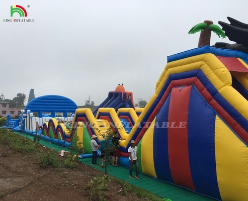 Outdoor Riese Aufblasbare Große Sprung-Thema Outdoor Park Spielplatz Aufblasbare Burg Combo Aufblasbare Hindernislauf