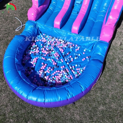 100% PVC Doppelspur aufblasbare Wasserrutsche Außenwetter trocken große Wasserrutschen mit Splash Pool