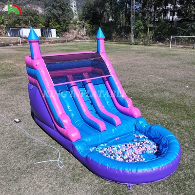 100% PVC Doppelspur aufblasbare Wasserrutsche Außenwetter trocken große Wasserrutschen mit Splash Pool