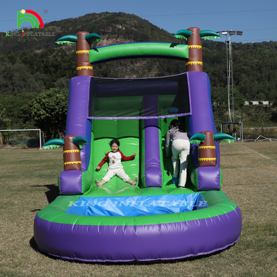 Kommerzielle PVC aufblasbare Wasserrutsche im Außengarten Kinder-Wasserrutsche mit größerem Wasser-Spritzbecken und 1100W-Blower
