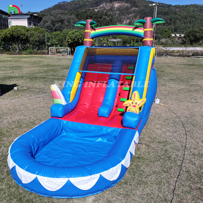 Wasserrutsche kommerzielle PVC aufblasbare Wasserrutsche für Kinder aufblasbare Rutsche mit Pool nass trockene Rutsche Erwachsene