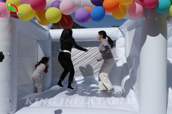 13x13x10ft Commercial White Bounce House Großer Springer Sprung aufblasbare Burg für Kinder Erwachsene mit Rutsche & Ball Pit