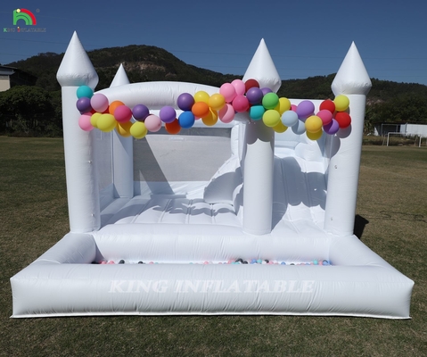 13x13x10ft Commercial White Bounce House Großer Springer Sprung aufblasbare Burg für Kinder Erwachsene mit Rutsche & Ball Pit