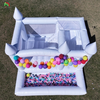 13x13x10ft Commercial White Bounce House Großer Springer Sprung aufblasbare Burg für Kinder Erwachsene mit Rutsche & Ball Pit