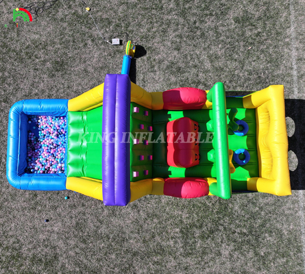 Aufblasbarer Aussteiger Kombo Hinderniskurs Sprung Schloss Haus mit Rutschen Ball Pit Klettern Hindernis Bläser