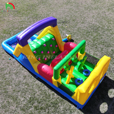 Aufblasbarer Aussteiger Kombo Hinderniskurs Sprung Schloss Haus mit Rutschen Ball Pit Klettern Hindernis Bläser