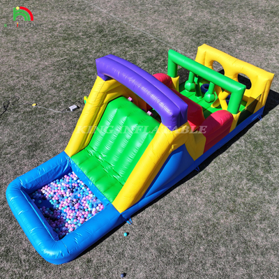 Aufblasbarer Aussteiger Kombo Hinderniskurs Sprung Schloss Haus mit Rutschen Ball Pit Klettern Hindernis Bläser