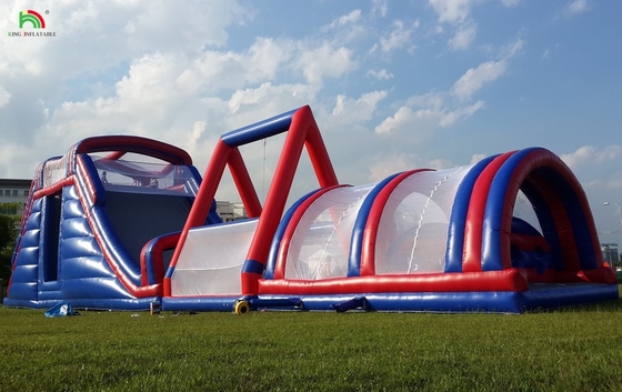 Gewerblicher Outdoor aufblasbarer Hindernisplatz Herausforderungen Erwachsene Aufblasbares Klettern Sprunghaus Sportspiele