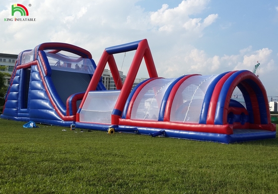 Gewerblicher Outdoor aufblasbarer Hindernisplatz Herausforderungen Erwachsene Aufblasbares Klettern Sprunghaus Sportspiele