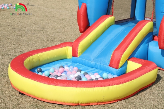 Indoor Outdoor Party Aufblasbares Sprunghaus Kleinkind Sprunghaus Kombination mit Ball-Pit-Slide Basket Trampolin