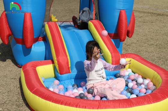 Indoor Outdoor Party Aufblasbares Sprunghaus Kleinkind Sprunghaus Kombination mit Ball-Pit-Slide Basket Trampolin