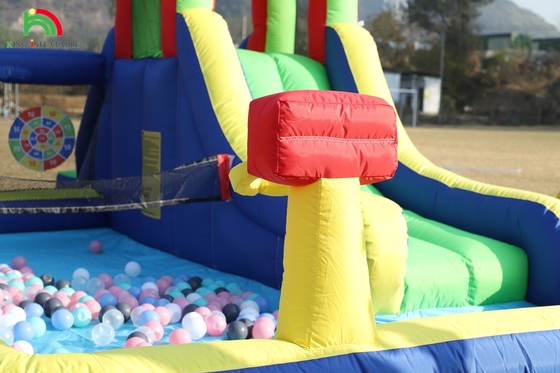 Kinderparty Nasse Trockene Aufblasbare Sprunghaus Wasserrutsche Sprungbouncer Combo Mit Größerem Splash Pool Klettern Blower Basket Dartboard
