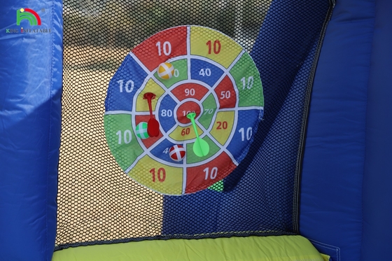 Kinderparty Nasse Trockene Aufblasbare Sprunghaus Wasserrutsche Sprungbouncer Combo Mit Größerem Splash Pool Klettern Blower Basket Dartboard