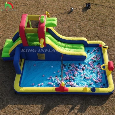 Kinderparty Nasse Trockene Aufblasbare Sprunghaus Wasserrutsche Sprungbouncer Combo Mit Größerem Splash Pool Klettern Blower Basket Dartboard