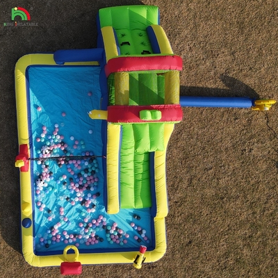 Kinderparty Nasse Trockene Aufblasbare Sprunghaus Wasserrutsche Sprungbouncer Combo Mit Größerem Splash Pool Klettern Blower Basket Dartboard