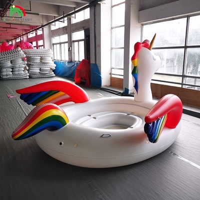 6 Personen aufblasbarer Pfau Wasserberg Meer See Pool Schwimmbad Wasser Spielzeug Riese Einhorn Flamingo aufblasbares Schwimmbad für Wasserparty