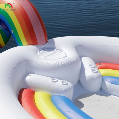 6 Personen aufblasbarer Pfau Wasserberg Meer See Pool Schwimmbad Wasser Spielzeug Riese Einhorn Flamingo aufblasbares Schwimmbad für Wasserparty