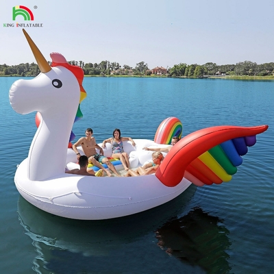 6 Personen aufblasbarer Pfau Wasserberg Meer See Pool Schwimmbad Wasser Spielzeug Riese Einhorn Flamingo aufblasbares Schwimmbad für Wasserparty