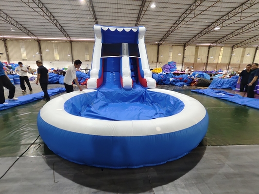 Kommerzielle Wasserrutsche aufblasbare Kinder Outdoor-Spiele Nasse Trockene aufblasbare Wasserrutsche mit Wasser Splash Pool