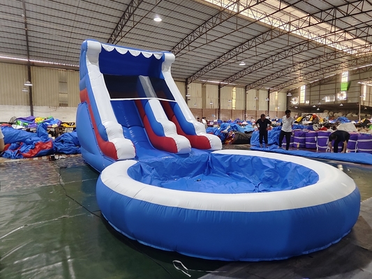 Kommerzielle Wasserrutsche aufblasbare Kinder Outdoor-Spiele Nasse Trockene aufblasbare Wasserrutsche mit Wasser Splash Pool
