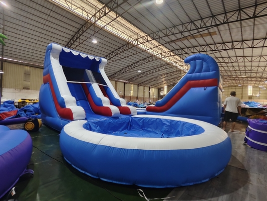 Kommerzielle Wasserrutsche aufblasbare Kinder Outdoor-Spiele Nasse Trockene aufblasbare Wasserrutsche mit Wasser Splash Pool