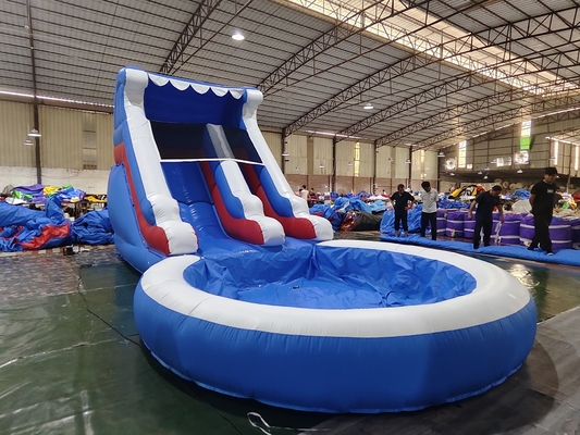 Kommerzielle Wasserrutsche aufblasbare Kinder Outdoor-Spiele Nasse Trockene aufblasbare Wasserrutsche mit Wasser Splash Pool