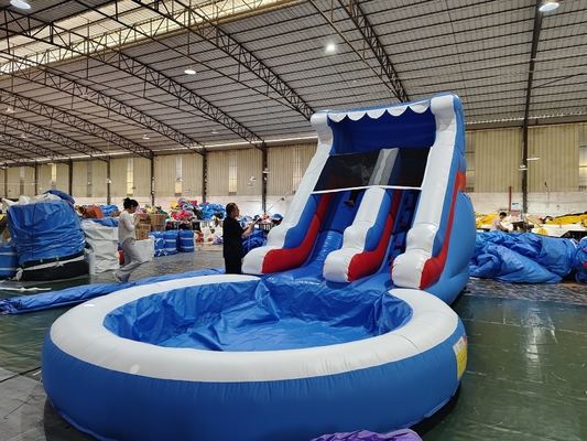 Kommerzielle Wasserrutsche aufblasbare Kinder Outdoor-Spiele Nasse Trockene aufblasbare Wasserrutsche mit Wasser Splash Pool