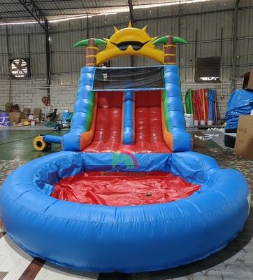 Erwachsene Kinder Wasserrutsche Kommerzielle Qualität Full PVC Doppelspur aufblasbare Wasserrutsche mit luftdichtem Splash-Wasserpool