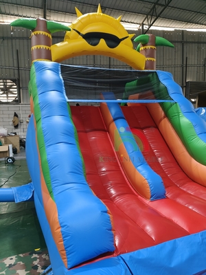 Erwachsene Kinder Wasserrutsche Kommerzielle Qualität Full PVC Doppelspur aufblasbare Wasserrutsche mit luftdichtem Splash-Wasserpool