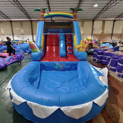 Commercial Grade PVC aufblasbare Wasserrutsche mit Pool