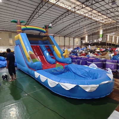 Commercial Grade PVC aufblasbare Wasserrutsche mit Pool