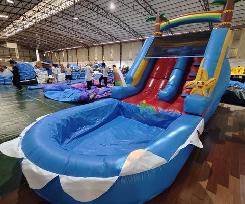 Commercial Grade PVC aufblasbare Wasserrutsche mit Pool