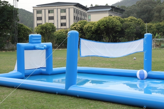 PVC Aufblasbare Sport-Spiel Blau Aufblasbare Wasservolleyball Netz Feld Fußballfeld Arena Court Aufblasbare Fußballplatz Feld