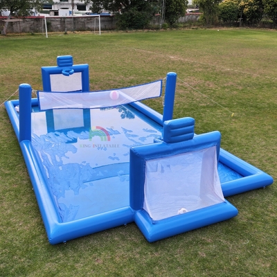 PVC Aufblasbare Sport-Spiel Blau Aufblasbare Wasservolleyball Netz Feld Fußballfeld Arena Court Aufblasbare Fußballplatz Feld