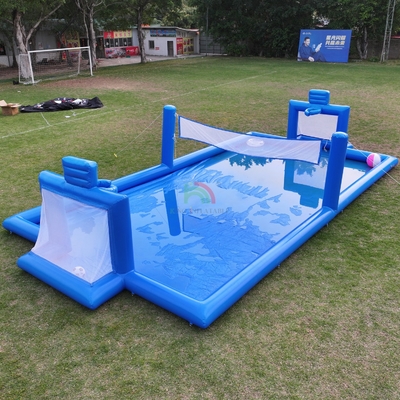 PVC Aufblasbare Sport-Spiel Blau Aufblasbare Wasservolleyball Netz Feld Fußballfeld Arena Court Aufblasbare Fußballplatz Feld