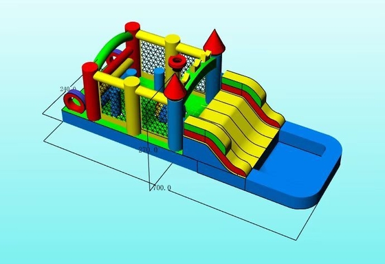 Outdoor Garten Lawn Party Spiel Nasse Trocken aufblasbare Sprunghaus Combo Hindernisplatz mit Slide Pool Ball Pit