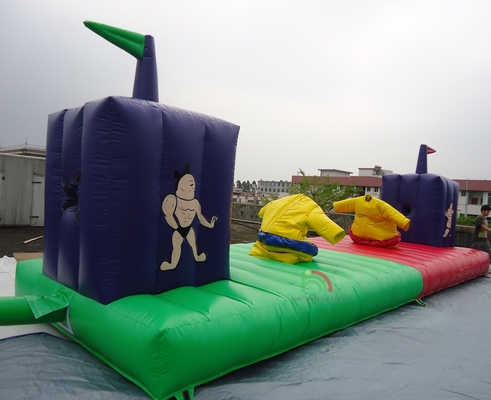 Hochwertiges aufblasbares Spiel Karneval Hüpfburg Sumo Anzüge Bungee Run für Erwachsene Kinder ﻿