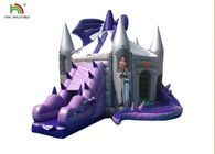 Kundengebundenes purpurroter Drache-aufblasbares springendes Schloss mit Dia für Kinder