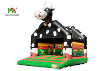 Kundengebundenes 6.6*5.0*5.7m schwarze Kuh-aufblasbares federnd Schloss mit Drucken EN71 Digital
