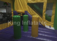 Liga-Thema-Grün-aufblasbares springendes Schloss der Gerechtigkeits-EN71 mit Dia für Kinder