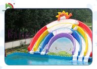 Anti- aufblasbare Wasser-UVpark-dreifaches Wege PVC-Regenbogen-Dia mit Swimmingpool für Mieten
